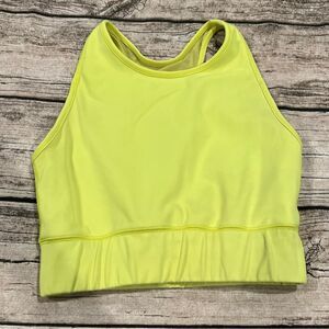 Bright Yellow/Green IVL High Neck Sports Bra With Mesh Panels Size 8